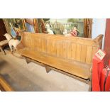 Arts and Crafts style light oak pew