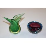 An Art Glass vase and Art Glass