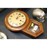 An HAC mahogany cased single hole wall clock of sm