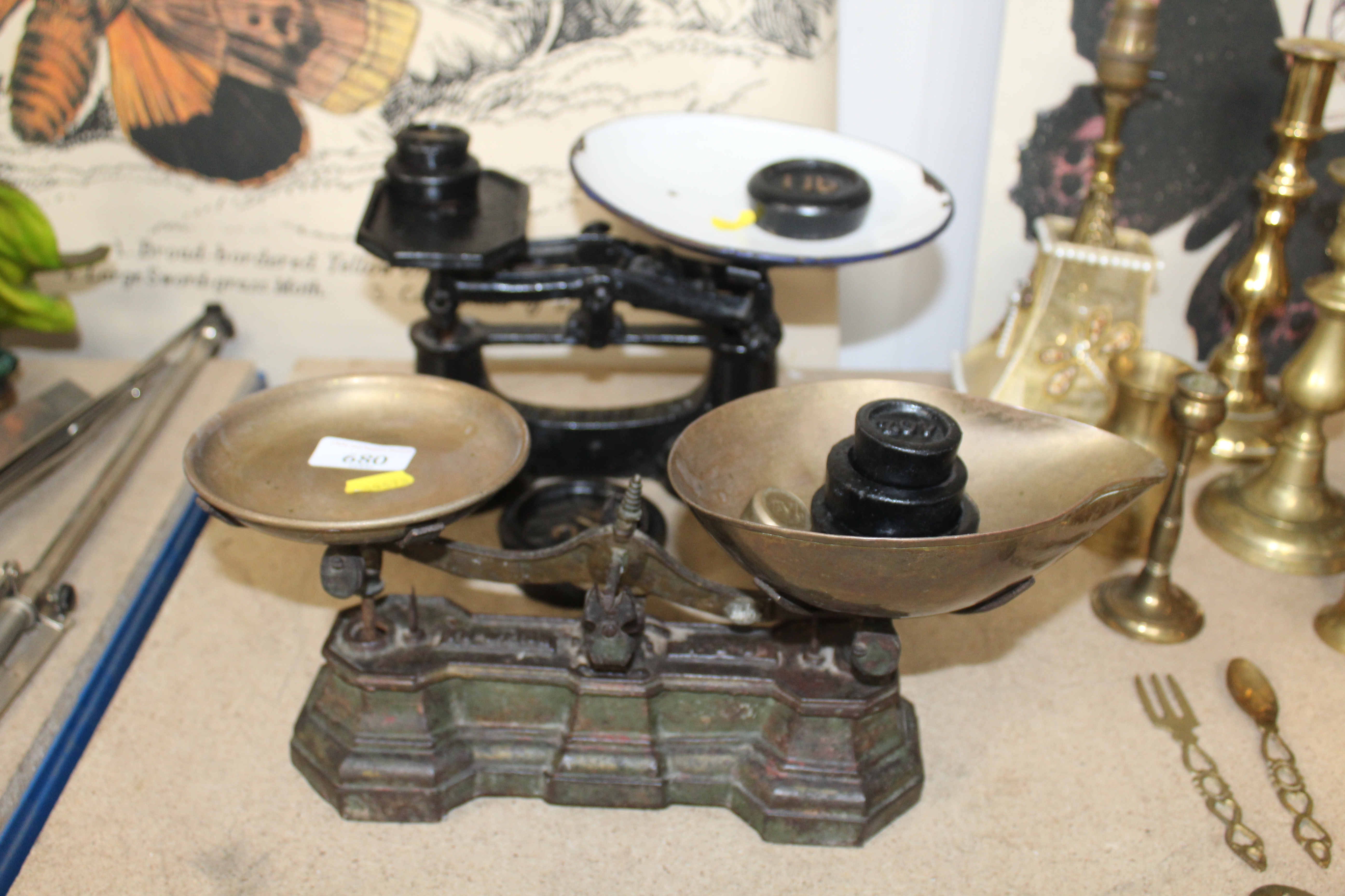 Two sets of scales and collection of weights