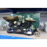 A set of Boots traditional kitchen scales and bras