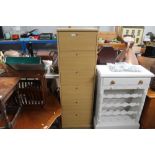 A six section shoe storage cupboard