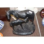 After Kask, Russian bronzed cast iron equestrian g