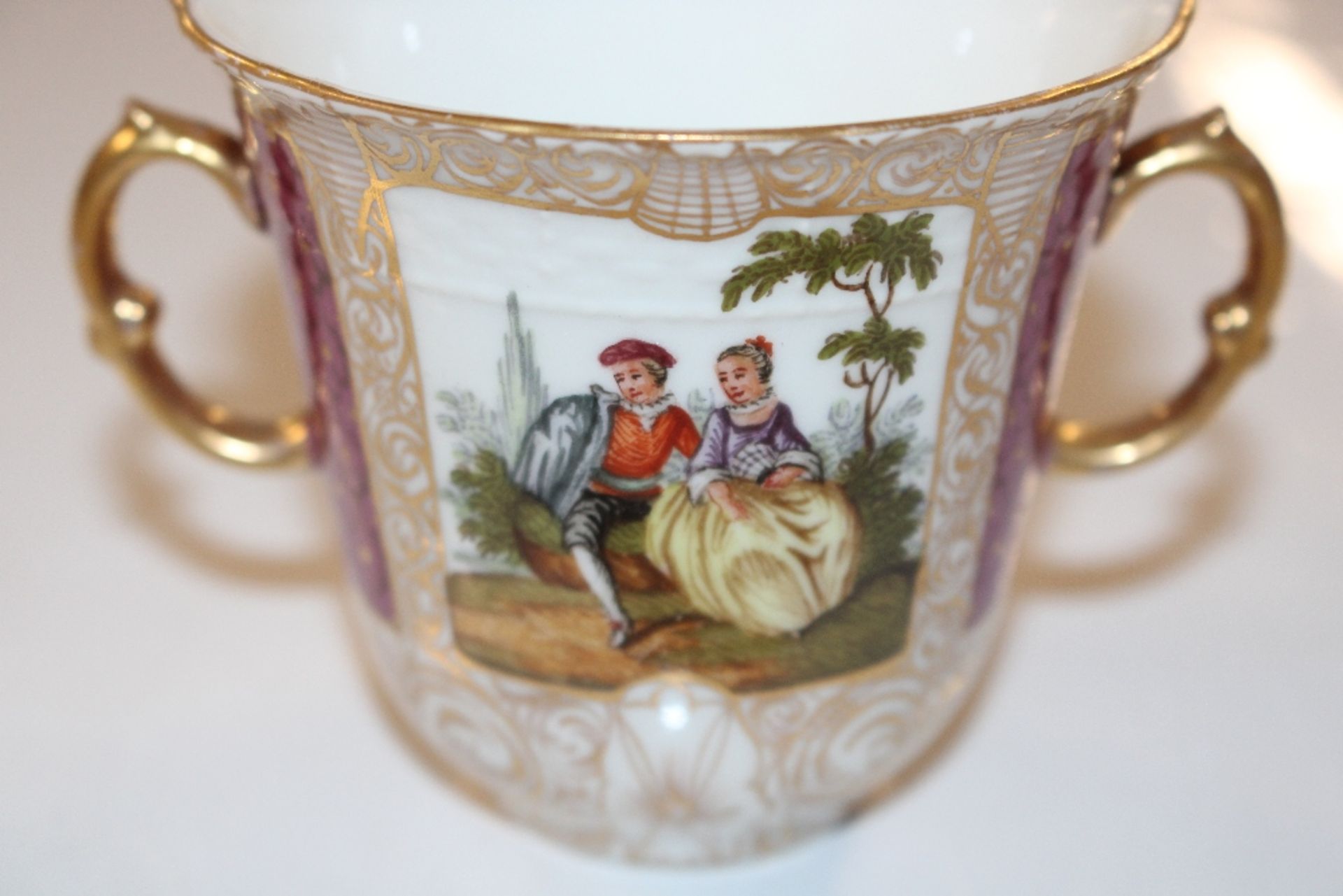 A Dresden porcelain cup and saucer; a Continental - Image 4 of 23