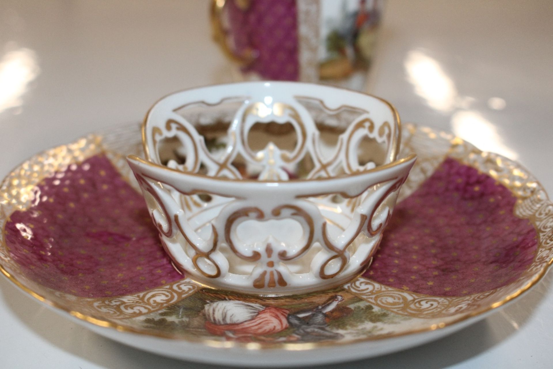 A Dresden porcelain cup and saucer; a Continental - Image 6 of 23