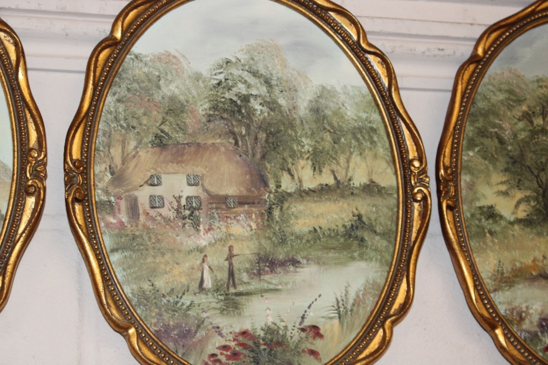 Three oval oils depicting children in rural scenes - Image 3 of 5