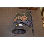 A cast metal traction engine decorated house bell