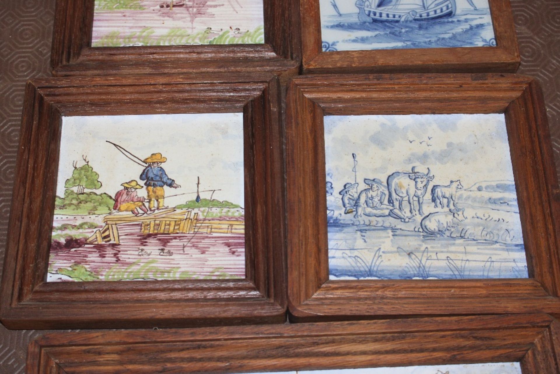 A collection of framed Delft and other tiles - Image 3 of 5