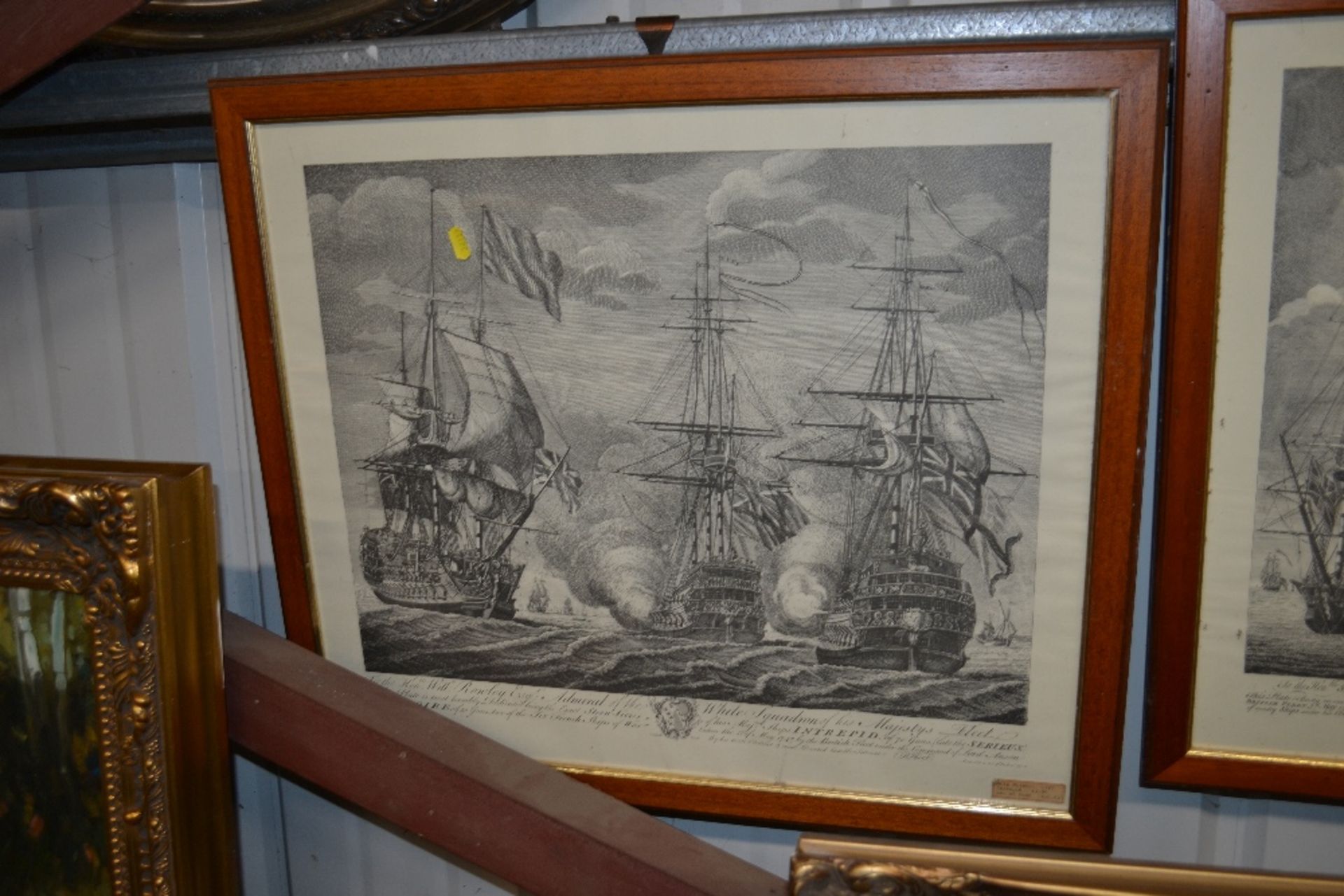 A set of five oak framed marine prints depicting b - Image 4 of 6