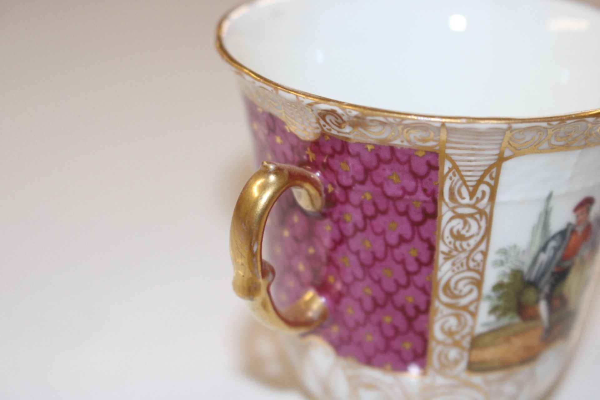 A Dresden porcelain cup and saucer; a Continental - Image 5 of 23