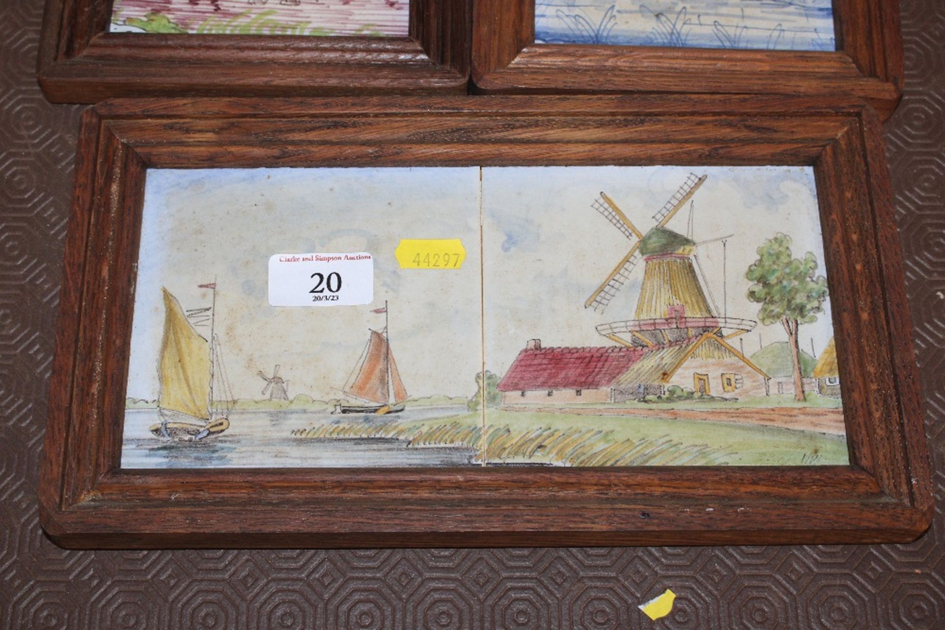 A collection of framed Delft and other tiles - Image 2 of 5