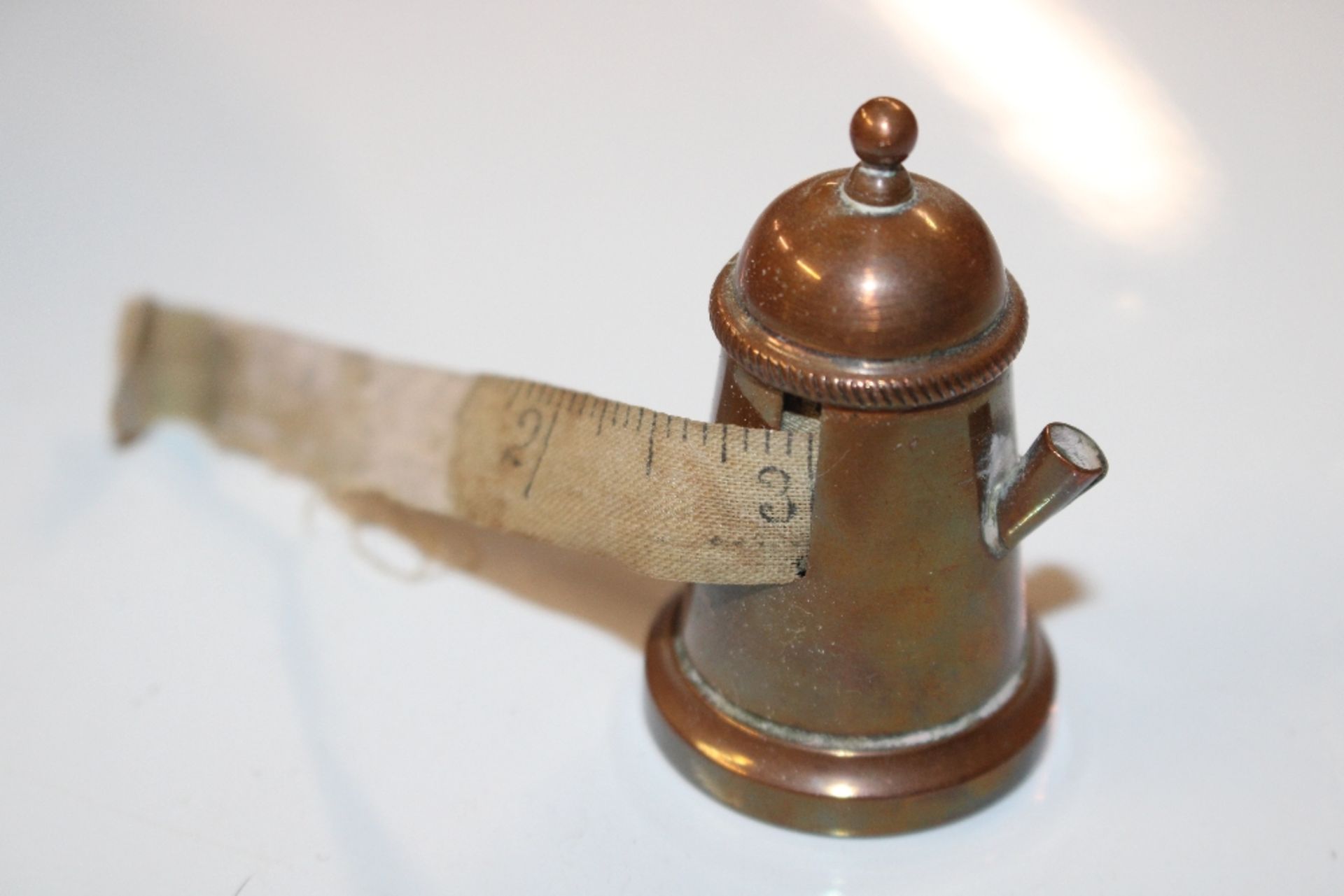 A box containing a brass reception bell, small orn - Image 5 of 5
