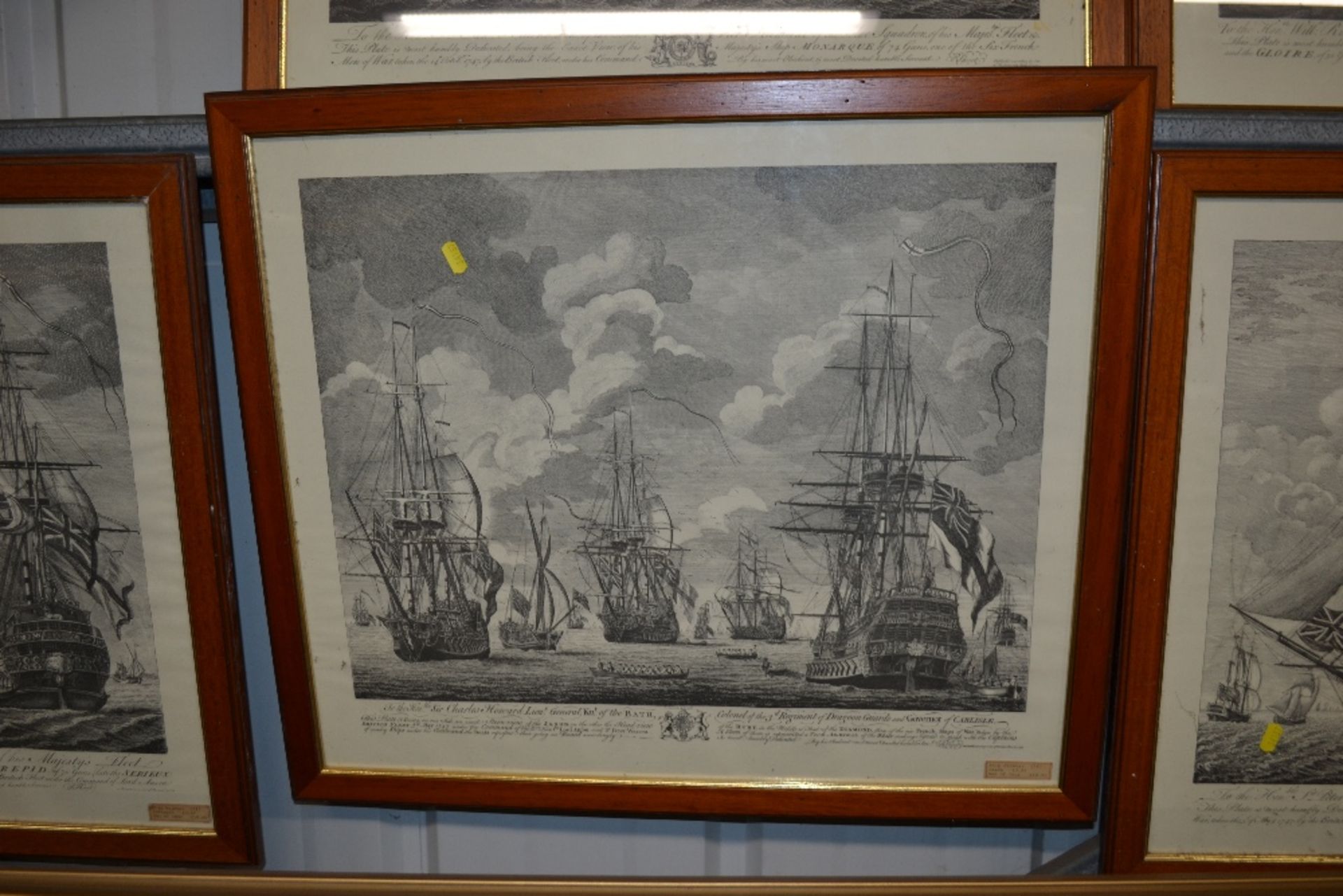 A set of five oak framed marine prints depicting b - Image 3 of 6