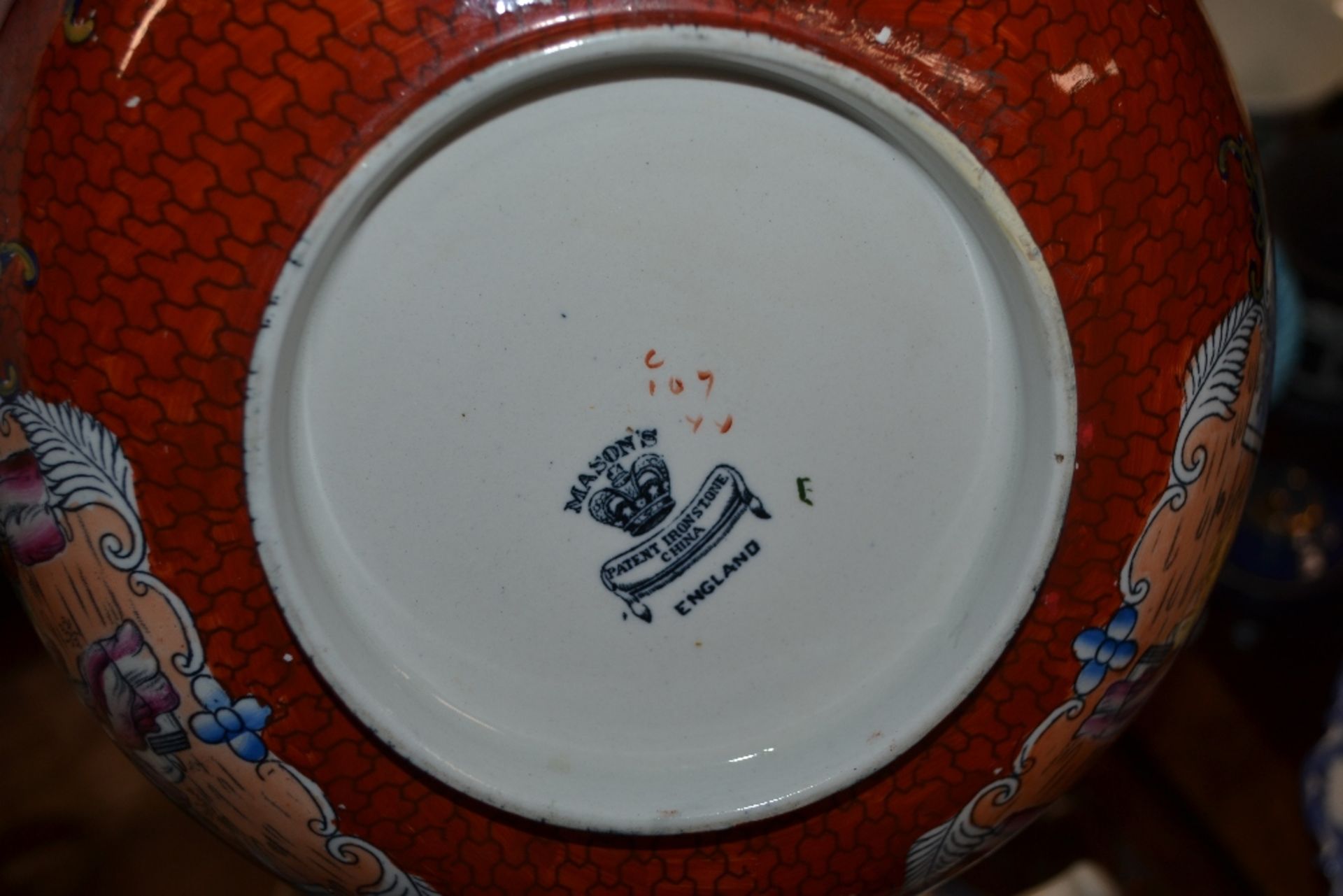 A three piece blue and white willow pattern tea se - Image 2 of 2