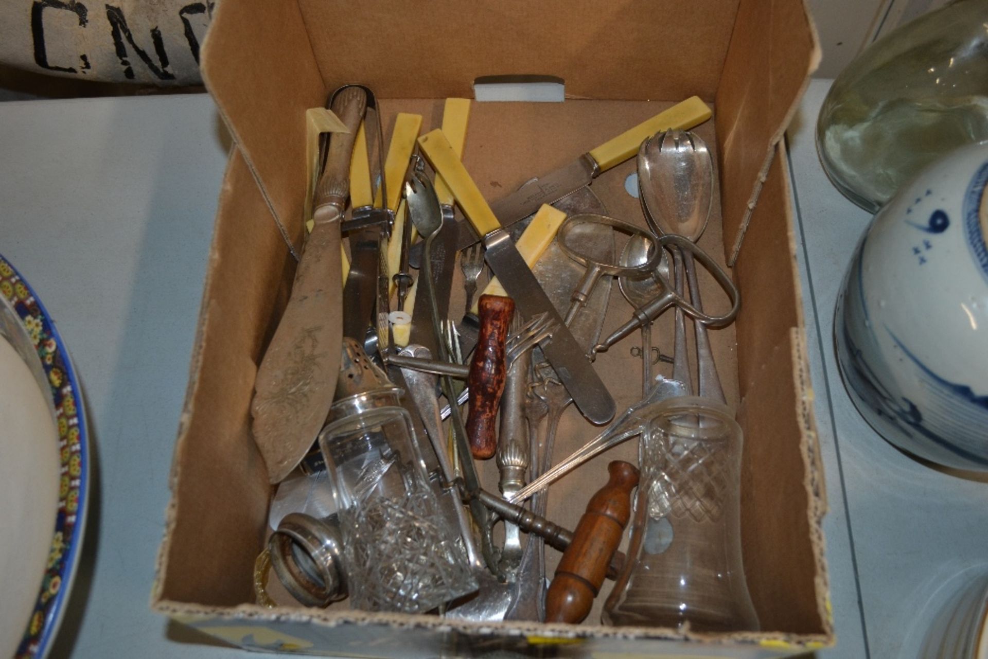 A quantity of various plated cutlery, fruit basket - Image 2 of 2