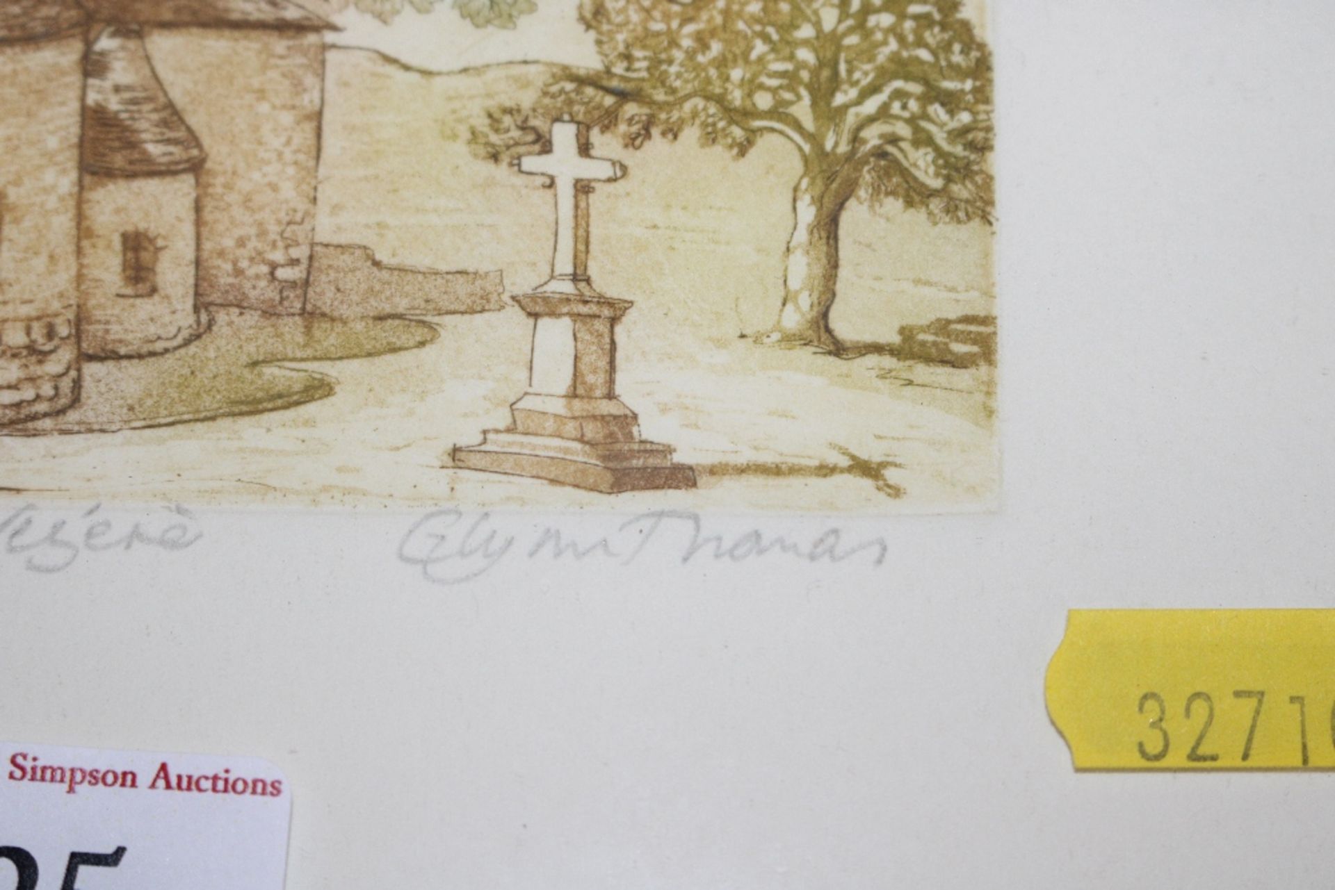 Glyn Thomas, pencil signed coloured etching of a F - Image 5 of 5