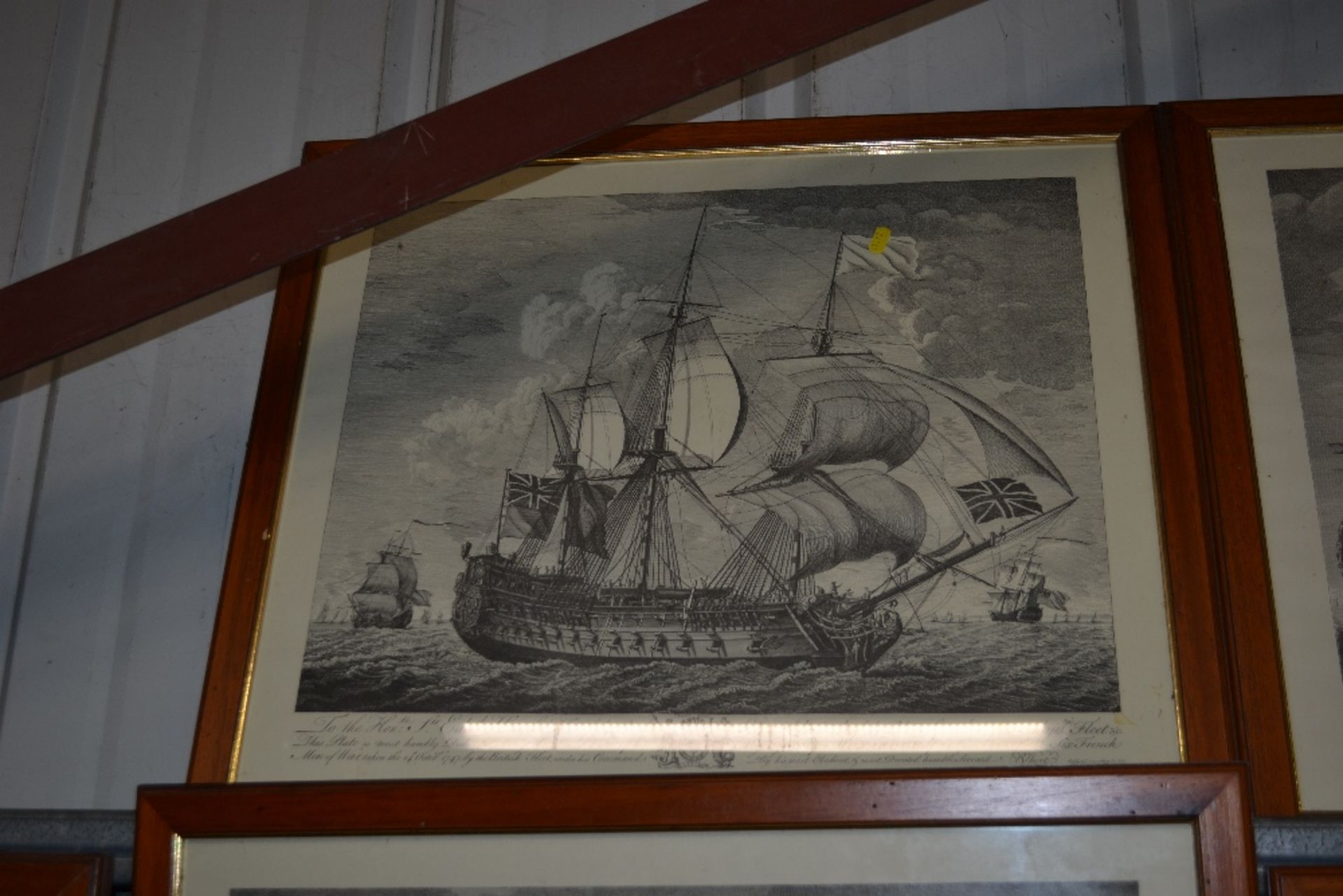 A set of five oak framed marine prints depicting b - Image 5 of 6