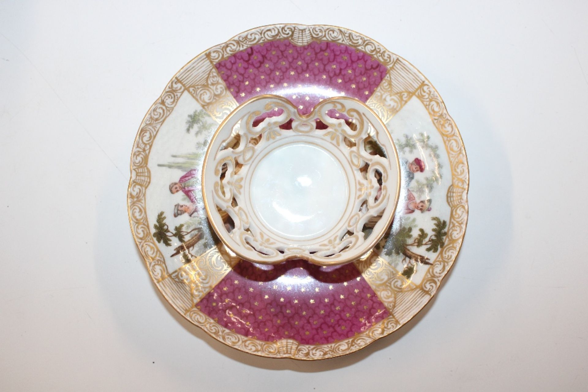 A Dresden porcelain cup and saucer; a Continental - Image 7 of 23