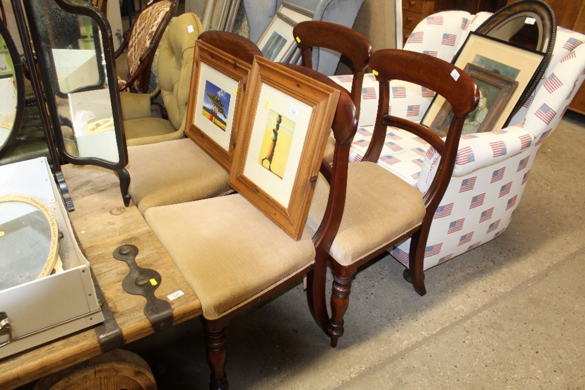 A set of four Victorian mahogany bar back dining c