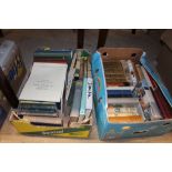 Two boxes of miscellaneous books