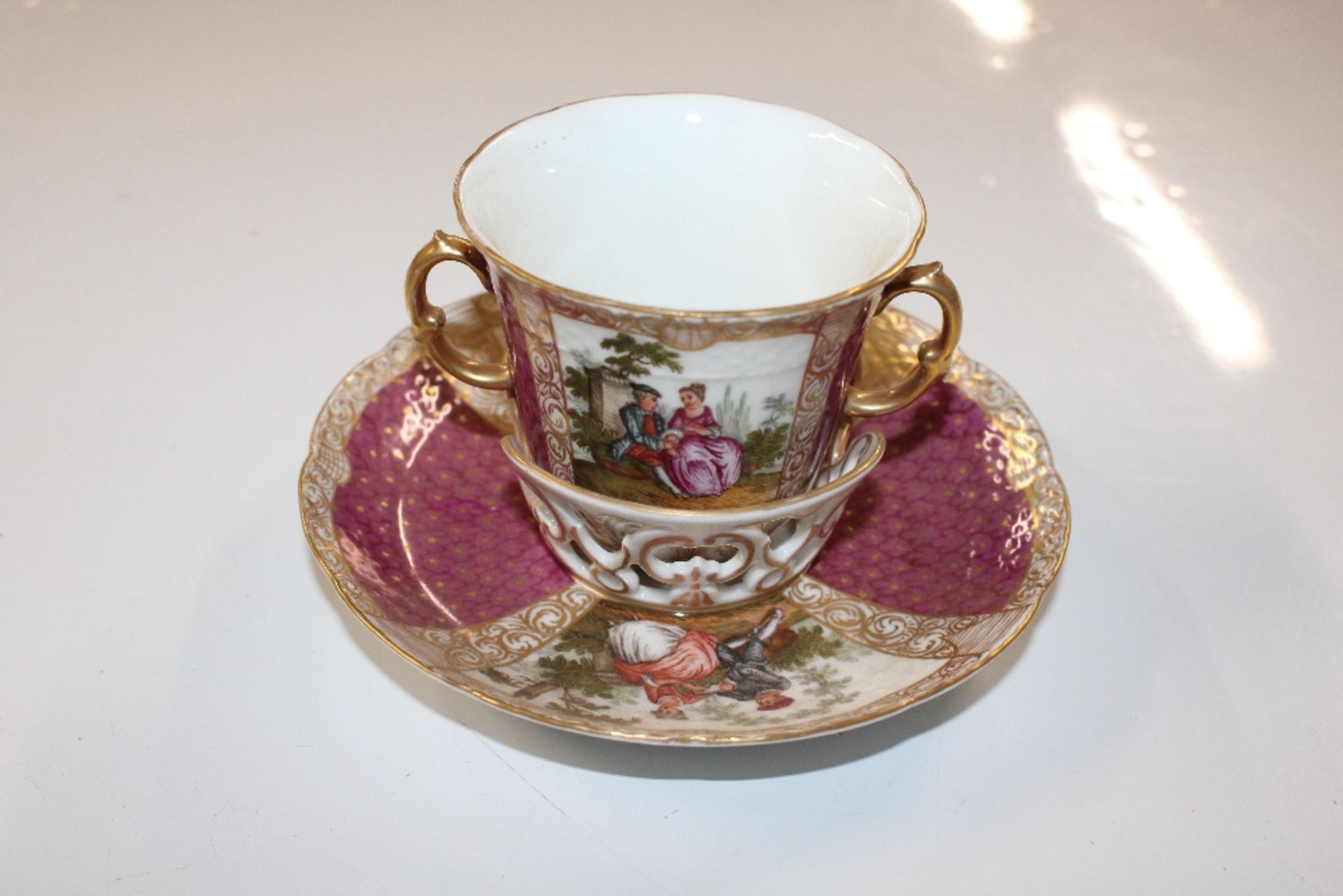 A Dresden porcelain cup and saucer; a Continental - Image 2 of 23