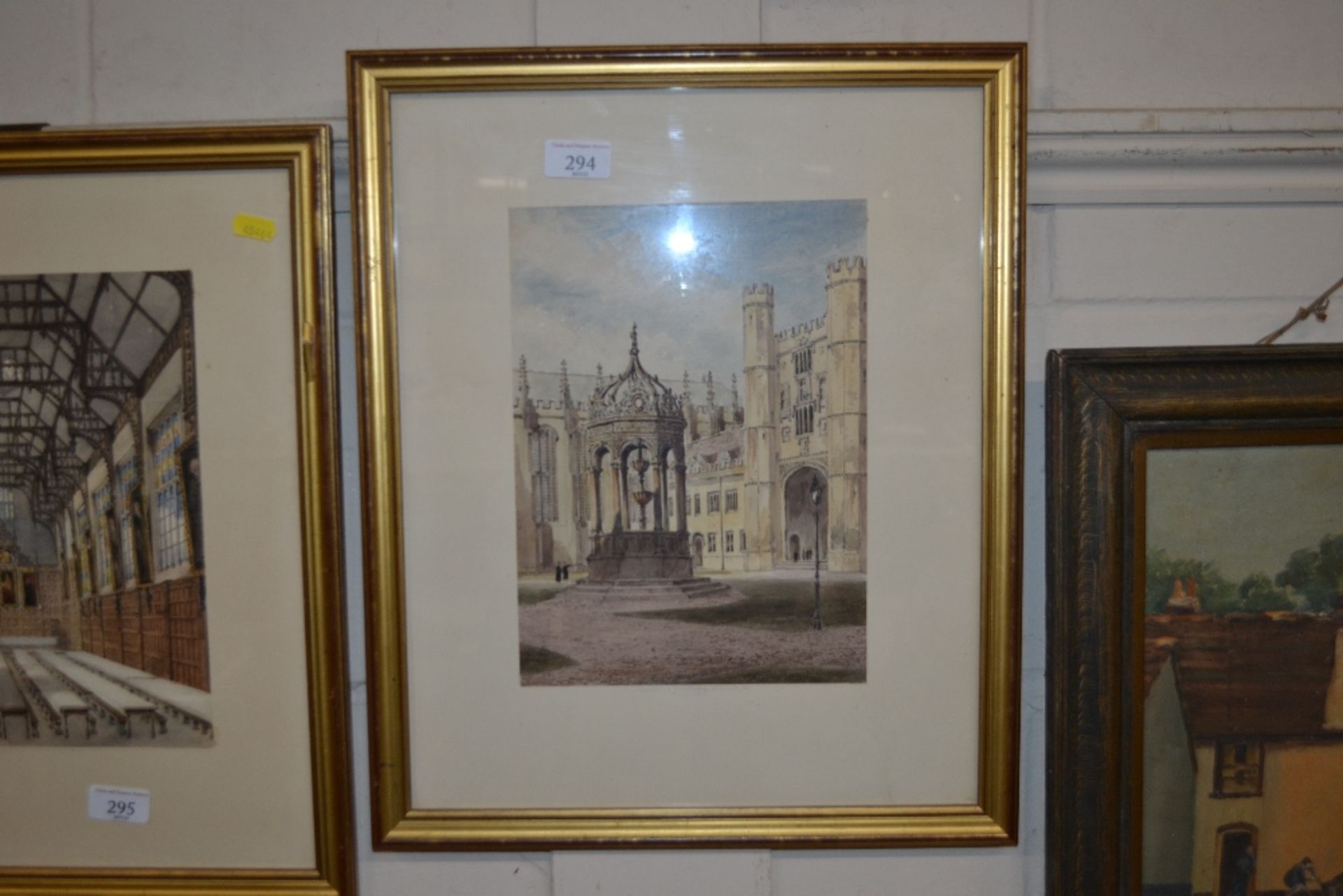 Joseph Murray Ince 1806-1859, watercolour study of the Quadrangle Trinity College Cambridge