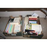 Two boxes of miscellaneous books and magazines (ma