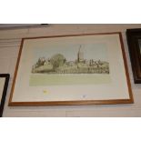 A pencil signed print by Richard Breen, Oxford stu