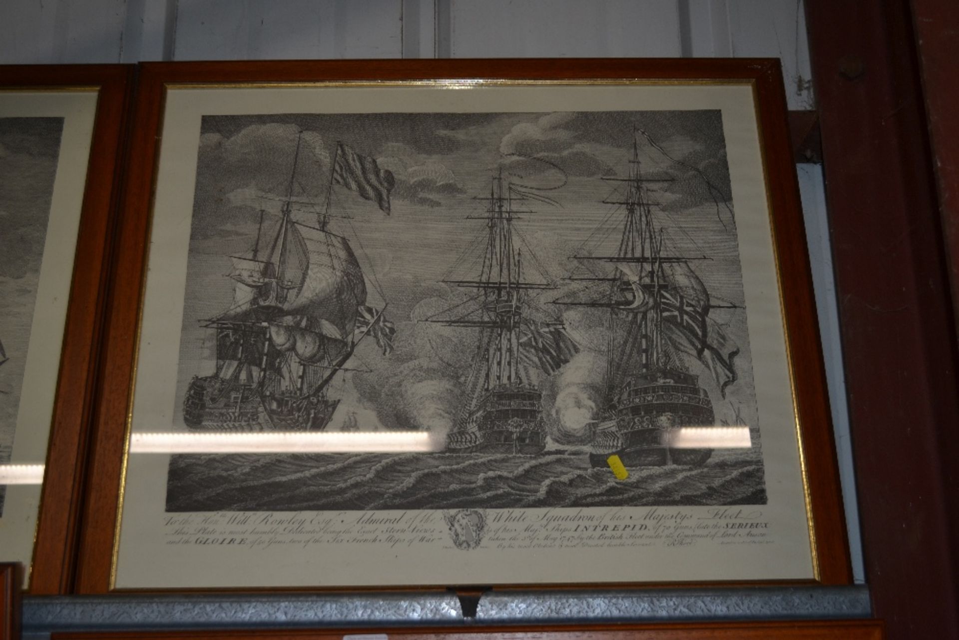 A set of five oak framed marine prints depicting b - Image 6 of 6