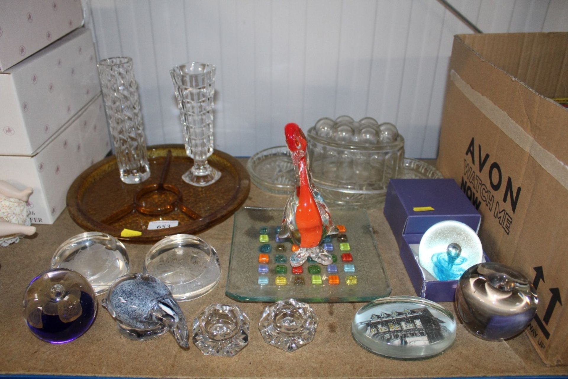 A quantity of decorative glassware etc