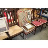 An antique upholstered nursing chair