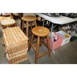 Two beech stools