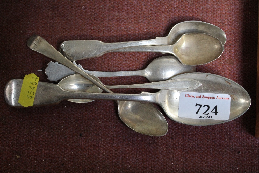 Six silver spoons