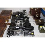 A quantity of various vintage and other cameras