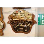 An Art Deco design fan shaped wall mirror