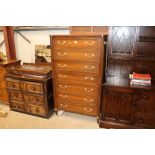 A mahogany chest of seven drawers