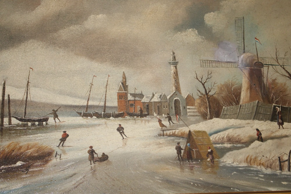 Late 19th Century Dutch school, study of a frozen - Image 2 of 3