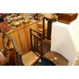 An antique elm Queen Anne style hall chair; and an