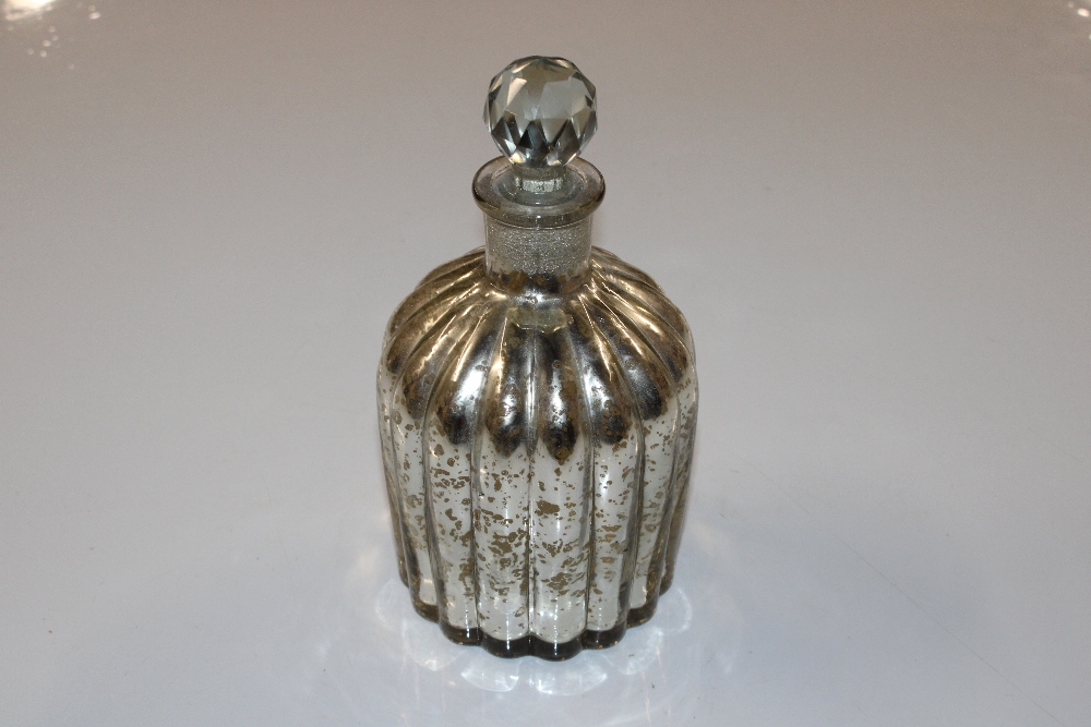 A Mercury glass decanter with later stopper