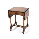 A reproduction walnut drop leaf occasional table f