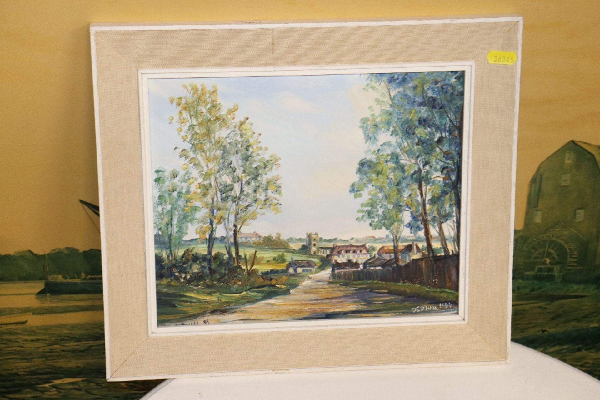 Indistinctly signed oil on board, study of Dedham - Image 2 of 4