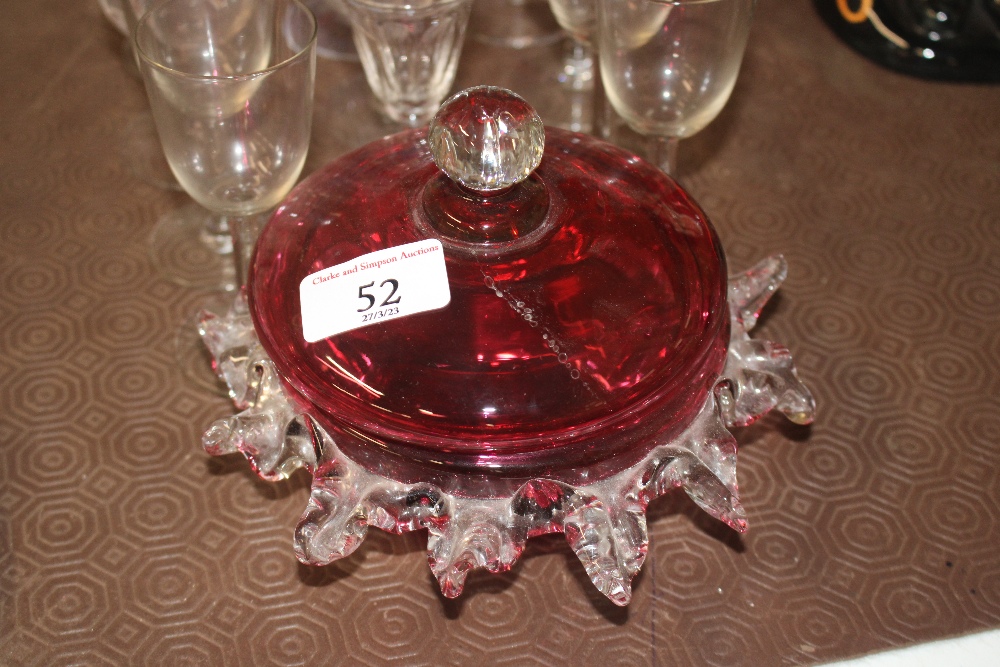 A collection of various table glassware, cranberry - Image 2 of 9