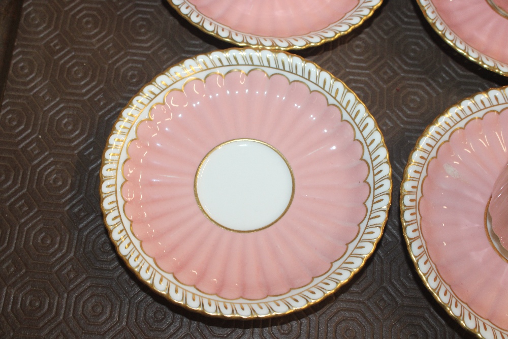 Six pink Royal Crown Derby coffee cups and - Image 4 of 6