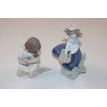 A Lladro figure and a Royal Copenhagen figure