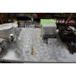 A quantity of various table glassware to include R