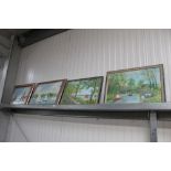 Four oils depicting local scenes, each signed D L