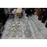 A quantity of various table glassware to include d