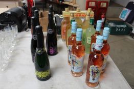 A quantity of various bottles of alcohol