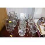 A quantity of table glassware together with a Delf