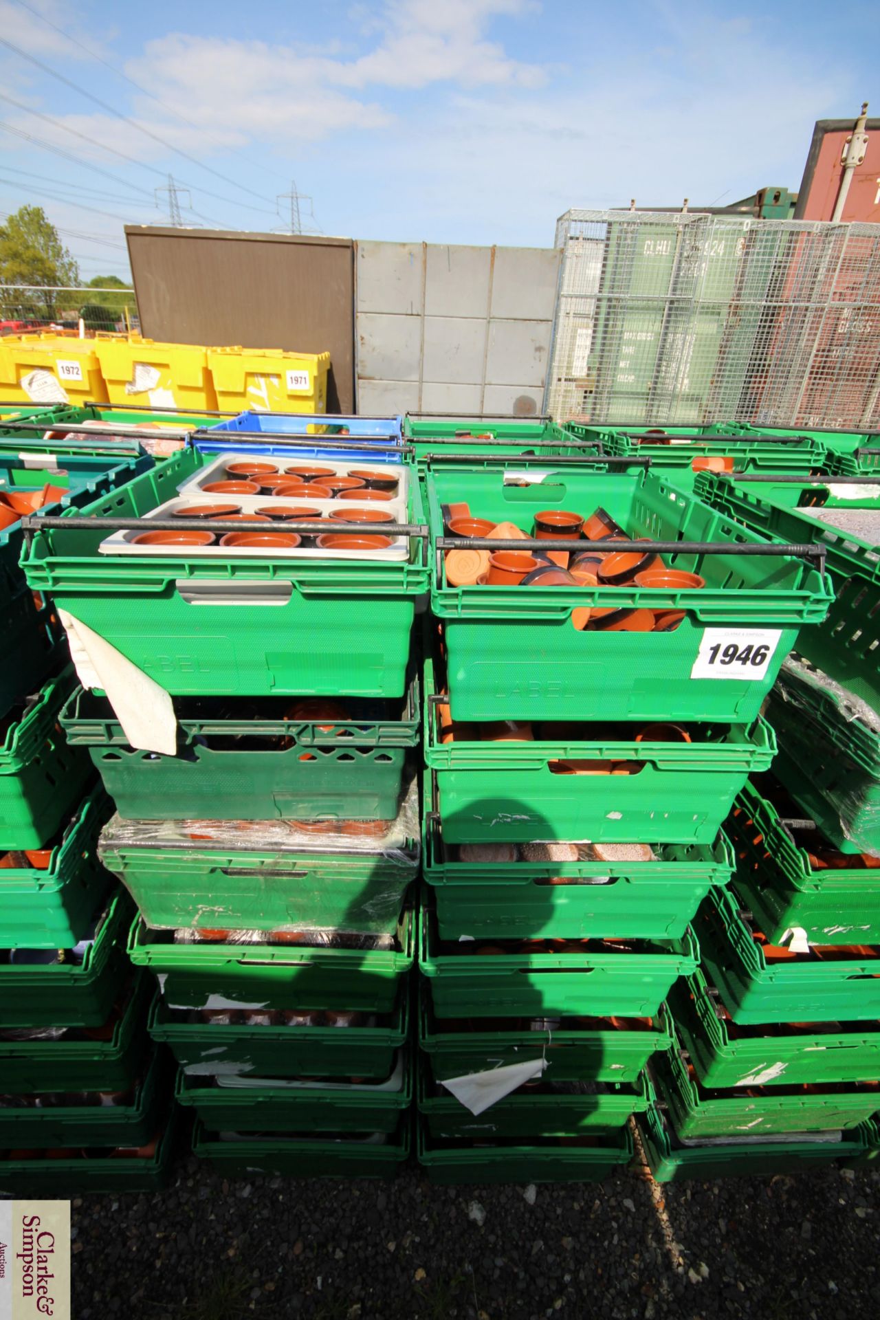 14x stacking vegetable crates. Containing a large